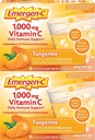 Emergen-C 1000mg σκόνη βιταμίνης C, με αντιοξειδωτικά, βιταμίνες Β και ηλεκτρολυτικά, συμπληρώματα βιταμίνης C για την ανοσοποιητική υποστήριξη, χωρίς καφεΐνη μείγμα ποτών, Tangerine άρωμα - 60 Count/2 Μήνας προσφοράς