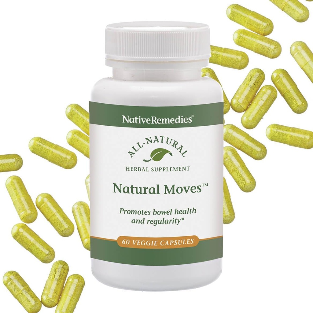 Native Remedies Natural Moves - All Natural Herbal Supplement Promotes Bowel Health and Regularity as Related to Constipation - 60 Veggie Caps