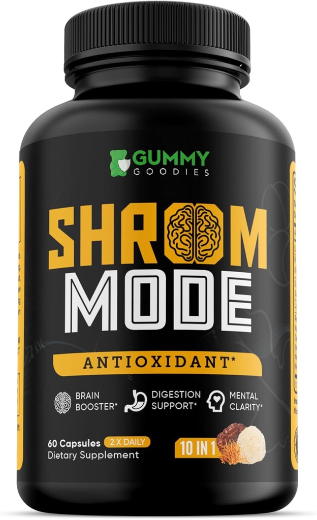 Βιολογικό συμπλήρωμα μανιταριών 10-σε-1, Reishi, Lions Mane, Cordyceps, Chaga, Turkey Tail, Natural Immune & Cognitive Health Boost, 60 κάψουλες λαχανικών