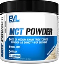 Evlution Nutrition MCT Powder - Keto Supplement - MCT Oil Powder - 10G Medium Chain Τριγλυκερίδια - Brain & Body Energy Drink - Faty Acid Supplement - Vegan & Non-GMO - 20 Σερβιέτες - Χωρίς γεύση