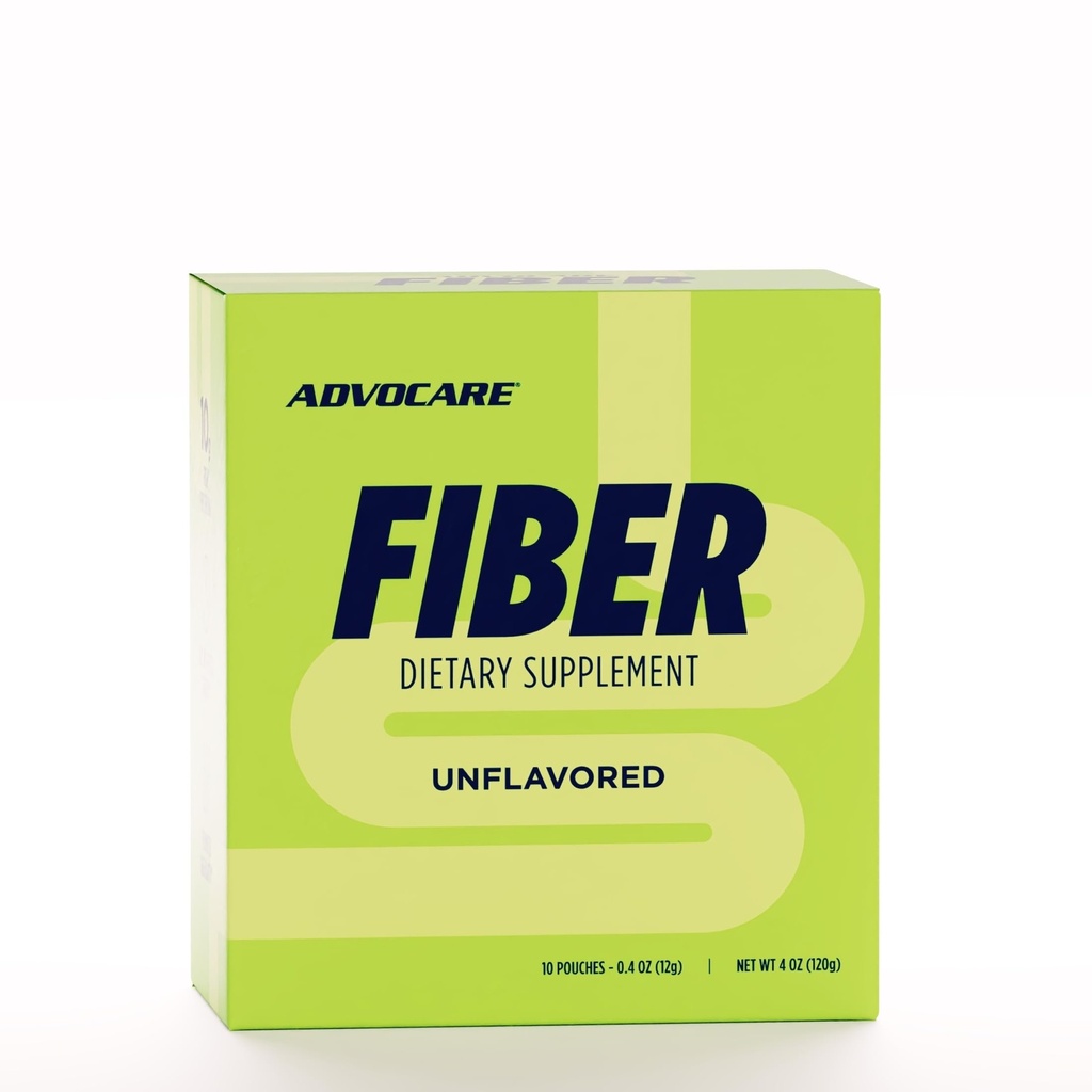 AdvoCare Fiber Dietary Supplement - Daily Powder Supplement with Soluble & Insolute Fiber - Blend Περιλαμβάνει Σπόρους Ψυλλίου & Καλαμποκιού - Υποστηρίζει Digestive Health* - Unflavoured - 10 Pouches