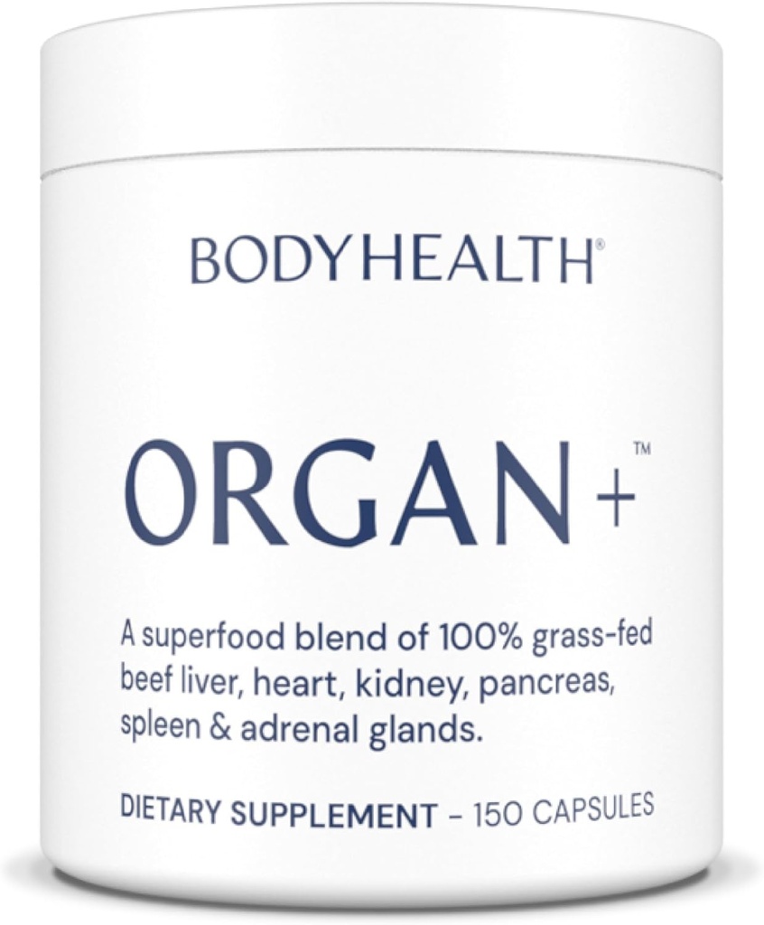 Οργανικό ΣώμαΥγεία + Grass-Fed Glandular Organ Complex, Grassfed Beef Organ Supplement, Dessicated Beef Liver, Heart, Kidney, Pancreas, Spleen, Non GMO, Adrenal, Συμπλήρωμα, (150 κάψουλες)