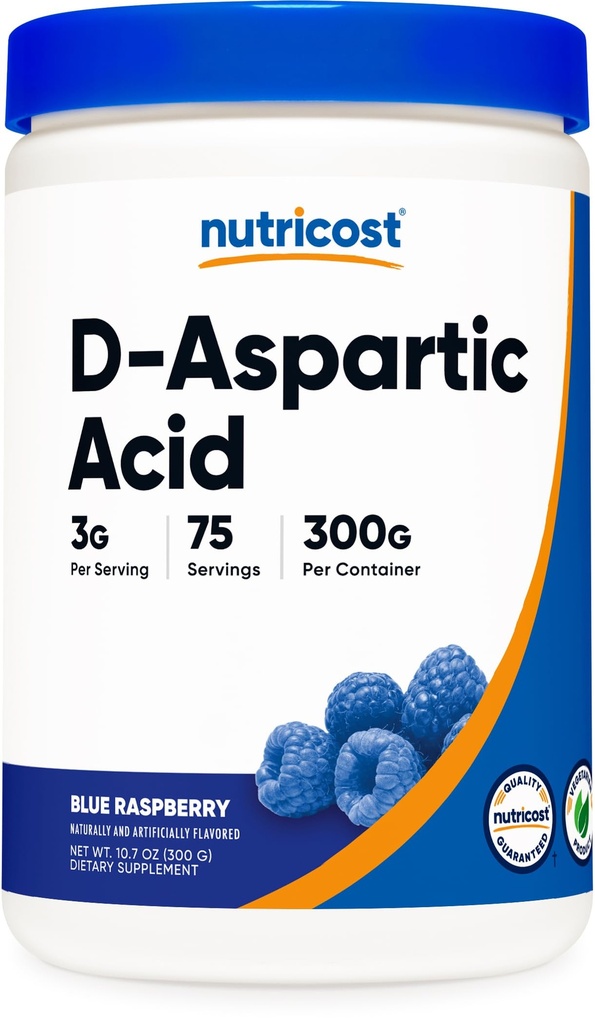 Nutricost D-ασπαρτικό οξύ (DAA) σκόνη 300G (μπλε σμέουρο) - Γεύση D-ασπαρτικό οξύ συμπλήρωμα σκόνης