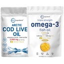 Triple Strength Omega 3 Fish Oil Συμπληρώματα 4200mg ανά υπηρεσία & Cod Liver Oil 2,000mg ανά υπηρεσία, 360 Softgels 