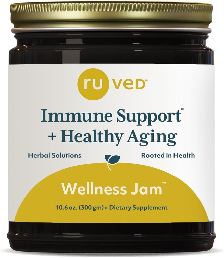 ruved Wellness Jam - Amla Jam with Honey, Chyawanprash for Immune Support & Digestive Health, Ayurvedic Blend with Amla & Ashwagandha - 10.6 oz Jar (1 Κόμης)