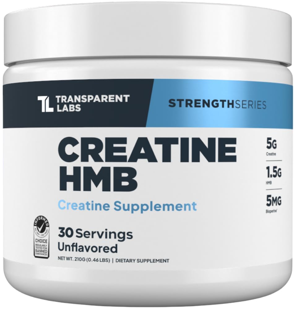 Διαφανή εργαστήρια Creatine HMB - Creatine Monohydrate Powder με HMB για την ανάπτυξη των μυών, αυξημένη δύναμη, αυξημένη παραγωγή ενέργειας, και βελτιωμένη αθλητική απόδοση - 30 υπηρεσίες, χωρίς γεύση