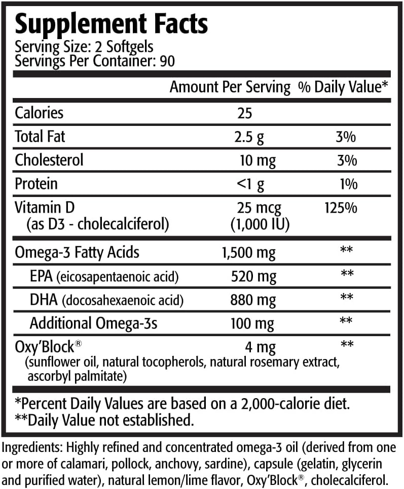Res-Q 1250+ Omega-3 & Βιταμίνη D3 Καψάκια ιχθυελαίου 3-Pack