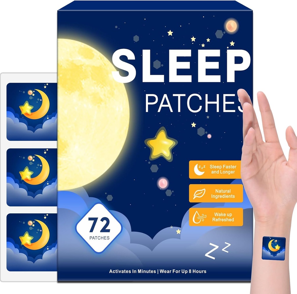 72 Pack επιθέματα ύπνου για ενήλικες επιπλέον δύναμη, εύκολο στην εφαρμογή επίθεμα ύπνου με βαλεριάνα & μελατονίνη επιθέματα, Long-Lasting Night για άνδρες και γυναίκες