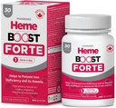 Hemeboost Forte 34, 8 mg (696 mg Heme Iron) I 30 δισκία I Υψηλής Ικανότητας Φυσικό Συμπλήρωμα Σιδήρου I Υψηλή Απορρόφηση & Απαλό στα Χάπια σιδήρου στο στομάχι I για Ενήλικες & Ασφαλή Χρήση στην Κύηση
