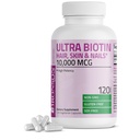 Bronson Ultra Biotin 10.000 McG Hair Skin and Nails Supplement, Μη ΓΤΟ, 120 κάψουλες χορτοφάγων