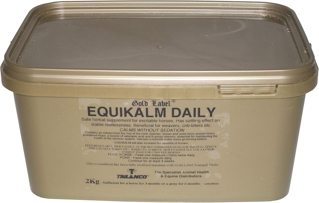 Χρυσή ετικέτα Equikalm καθημερινά, Horse Calming, συμπλήρωμα αλόγου, 2 KG