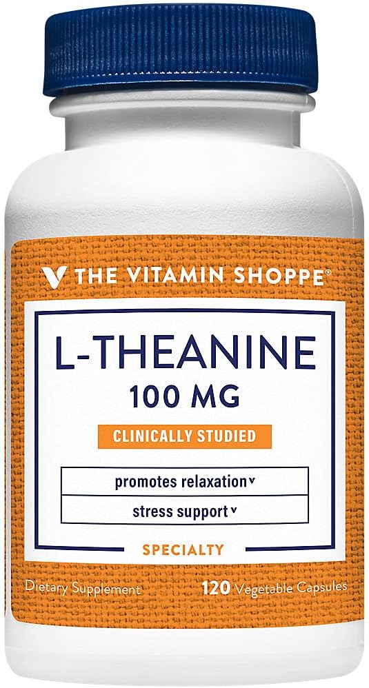 Η βιταμίνη Shoppe L-Θεανίνη 100MG, Κλινικά Σπουδασμένη Συστατικό, υποστηρίζει χαλάρωση & άγχος (120 κάψουλες)