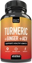 Envy Nutrition Turmeric & Ginger Συμπληρώματα κάψουλες με μηλίτη της Apple Ξίδι - Ενισχυμένη Ανοσία & Μεταβολισμός Υποστήριξη - 95% Κουρκουμινοειδή, Βιοπερίνη (Μαύρο Πιπέρι) για Superior Απορρόφηση - 60 Caps