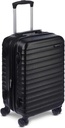 Basics 21" Hardside Carry-On Luggage, Hardshell Suitca with Wheels, Επέκταση για έως 25% περισσότερο χώρο, με Scratch-Resistant Surface, Τέσσερις Multi-directional Τροχοί, μαύροι
