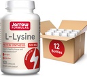 Jarrow Formulas L-Lysine 500 mg - 100 Capsules - Essential Amino Acid for Protein Metabolism - Dietary Supplement - Up to 100 Servings (Pack of 12)