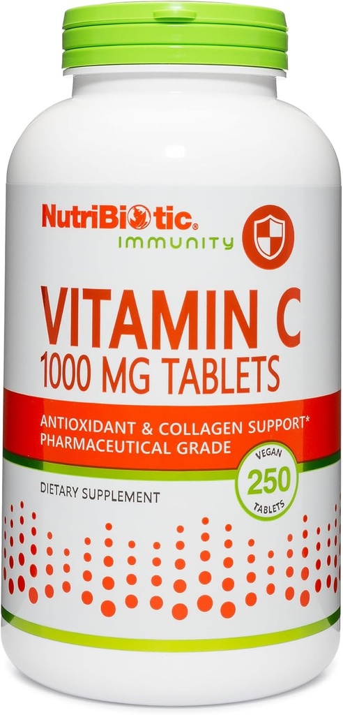 NutriBiotic - Βιταμίνη C 1000 Mg, 250 δισκία κόμη 