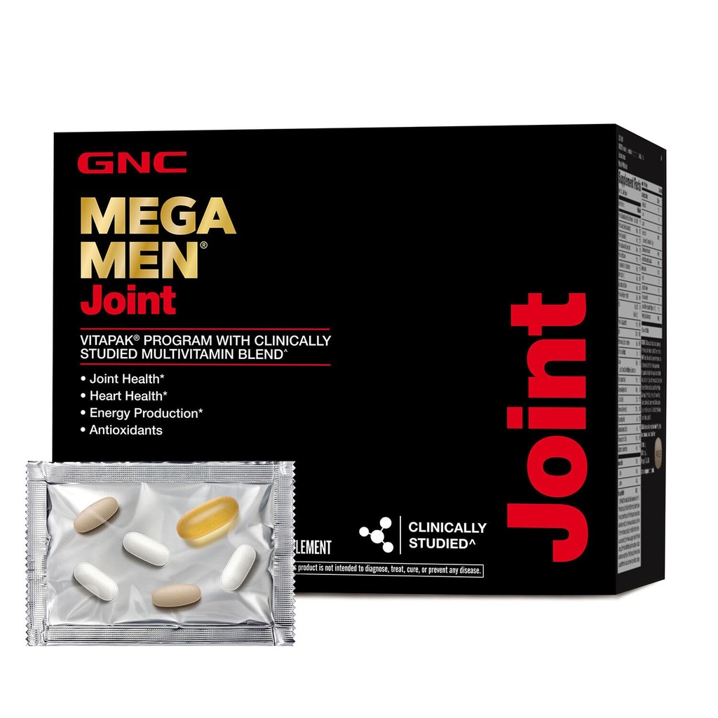GNC Mega Men Joint Vitapak Program, Convenient Complete Nutrition, 3 Προϊόντα σε 1 Πακέτο, Κίνηση Καλύτερη, Άνεση & Λειτουργία, Ανδρική Πολυβιταμίνη, Γλυκοζαμίνη & Χονδροϊτίνη, 30 Daily Packs