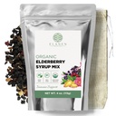 Elanen Naturals Organic Elderberry Syrup Kit, κάνει μέχρι 24 oz, περιλαμβάνει φυσικό βαμβάκι Brew Τσάντα, USDA πιστοποιημένα βιολογικά Αποξηραμένα μούρα και ανοσοποιητικά βότανα υποστήριξης, Bulk Kit, 4 oz. (113g)