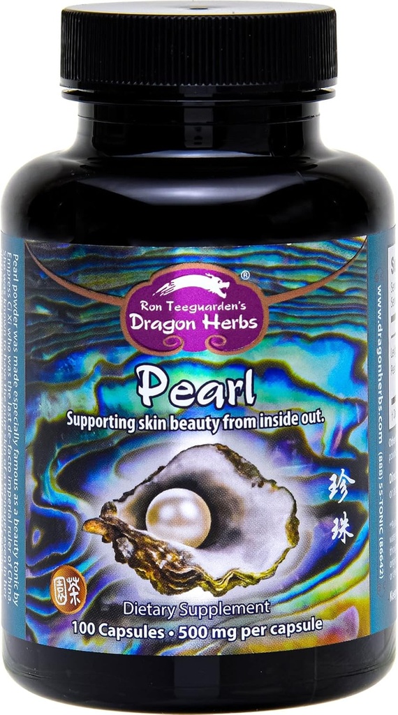 Dragon Herbs Pearl Powder Capsules - Pure Pearl Powder Supplement to Support Skin, Eyes, Nails, Beauty 