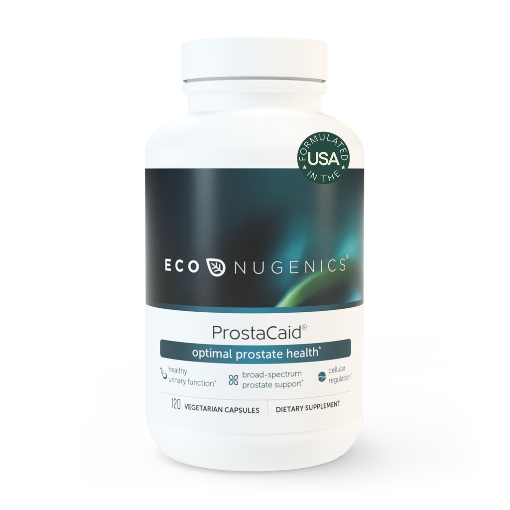 EcoNugenics ProstaCaid – Prostate Health Supplement for Men with Saw Palmetto Extract, Berberine, Turmeric BCM-95 Circumin, Quercetin, DIM, Μανιτάρια – Βοηθά w/Detox, ανοσοποιητική υποστήριξη – 120 κάψουλες