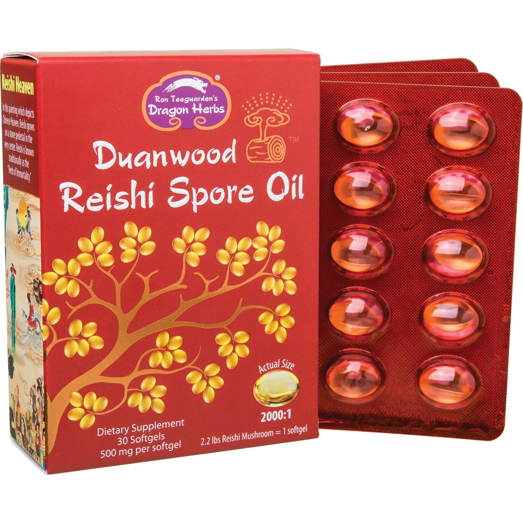 Δράκος Βότανα - Duanwood Reishi Spore Oil Softgel Κάψουλες - 30 Softgels, 500 mg έκαστος