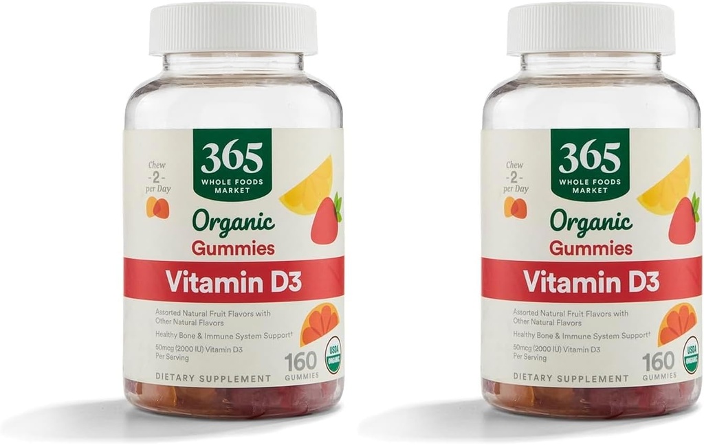 365 από το Whole Foods Market, Organic Vitamin D3 Gummy, 160 Count (πακέτο του 2)