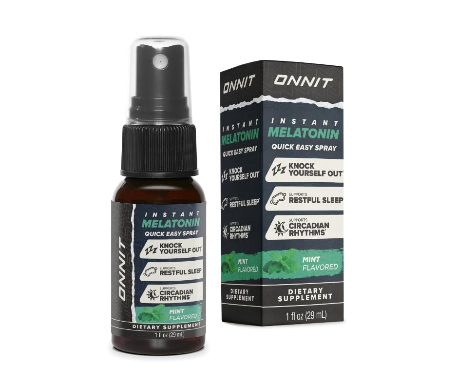 ONNIT Μελατονίνη Υγρή υποστήριξη ύπνου Spray, IGENTM Μη ΓΤΟ Δοκιμάστηκε, Μέντα Γεύση, Υποστήριξη ύπνου για ενήλικες, 3mg μελατονίνη ανά σπρέι, 1 fl oz