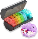 Weekly Pill Organizer and Planner,Χειροκιβώτιο και μεγάλο διαμέρισμα, βιταμίνες, Cod Liver Oil, Συμπληρώματα και φαρμακευτική αγωγή (Gray Rainbow)