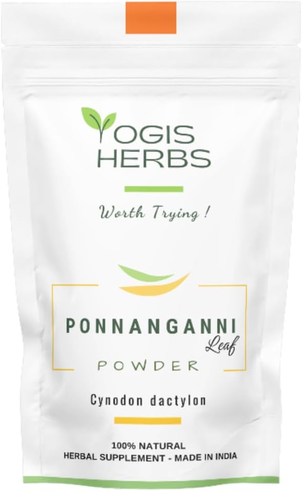YOGIS HERBS Ponnanganni Leaf Powder (Sessile joyweed) – Ολιστική συμπλήρωμα υγείας για τα μάτια, το δέρμα, τα οστά, και την ανοσοποιητική ευεξία 