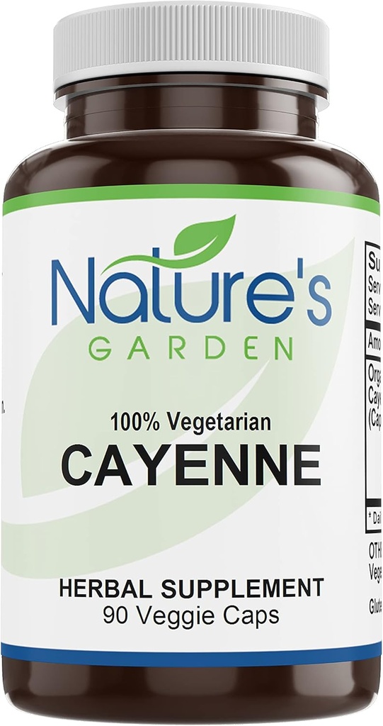 ΦΥΣΙΚΟΙ ΚΗΠΟΙ Cayenne - 90 Veggie Caps με 500mg οργανική σκόνη πιπέρι Cayenne