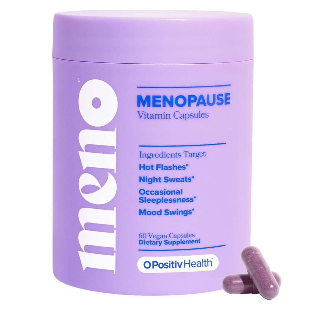 O Positiv MENO Βιταμίνες για Εμμηνόπαυση - Hormone-free Εμμηνόπαυση συμπλήρωμα για τις γυναίκες - Black Cohosh & Ashwagandha KSM-66 - Βοηθά στην ανακούφιση Hot Flashs, Night Sweats, Mood Swings - 30 Υπηρεσίες (Pack of 1)