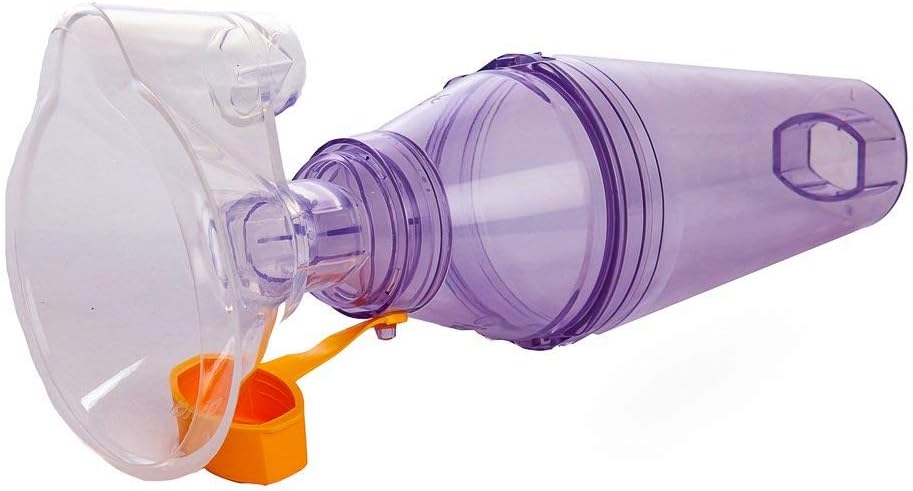 HealthAndYogaTM Spacer για τη χρήση Puffer - Προσαρμοστικό βοήθημα για καλύτερη και βαθύτερη παράδοση Puff Into Lungs - Συντεταγμένες Puff Inhalation with Natural Breath