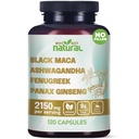 Γιατί όχι φυσικό 4-σε-1 Organic Black Maca Root, Ashwagandha, Fenugreek, Panax Ginseng κάψουλες, συμπλήρωμα για άνδρες και γυναίκες