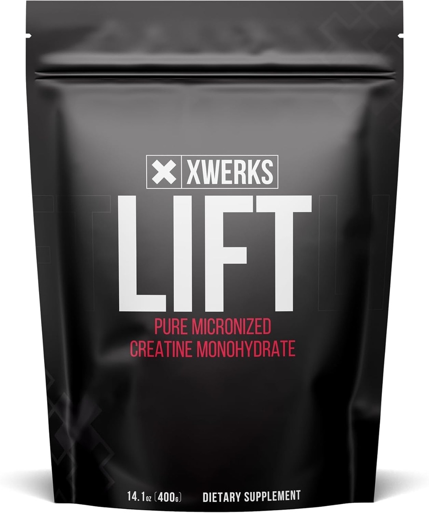 Xwerks Ανύψωση Μικρονωμένο Creatine Monohydrate σκόνη, Unflavoured, 80 εξυπηρετήσεις, 100% καθαρό φυσικό 5000mg Creatine Formula, Υψηλής διαλυτότητας συμπλήρωμα απολαβών μάζας, πριν την προπόνηση για την αποκατάσταση της μυϊκής ανάπτυξης