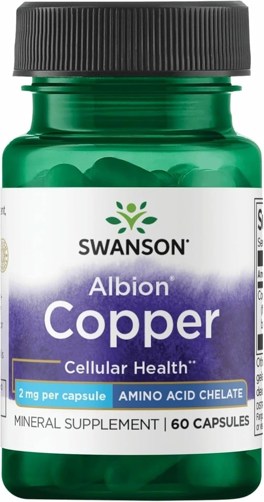 Swanson Albion Χηλικός χαλκός 2 Χιλιοστόγραμμα 60 κάψουλες