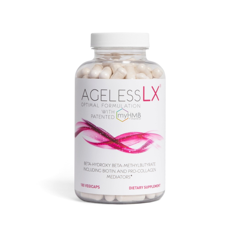 AgelessLX HMB Συμπληρώματα για γυναίκες - Collagen Enhancer Κάψουλες - Αντιγηραντική για 40 + Lean Mus Builder - Βιοτίνη, Βιταμίνη D3 K2 συμπλήρωμα για Youthful Δέρμα - 60 Σερβιέτες