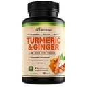 Nature's Base Turmeric and Ginger Supplement - με κουρκουμίνη, μηλίτη και εκχύλισμα μαύρου πιπεριού BioPerine - 95% Κουρκουμινοειδή - 60 κάψουλες