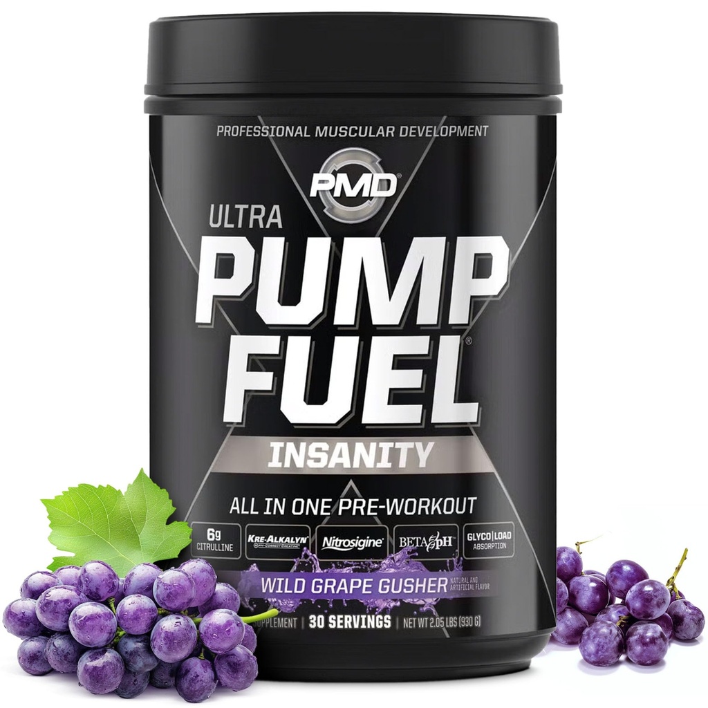 Αθλήματα PMD αντλία καυσίμου Ultra παραφροσύνη - Premium Pre προπόνηση σκόνη & μυϊκή αντλία, μεγαλύτερη εστίαση, αντοχή & ανάκτηση, Premium Creatine, Arginine & Beta Alanine - Wild Grape Gusher (30 υπηρεσίες)