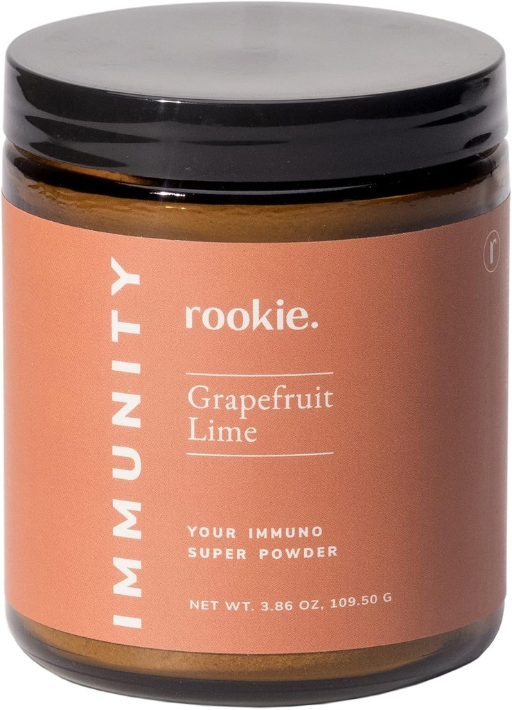 Immunity Sickness Preventative Boost Powder by Rookie Wellness, Includes Vitamin D, Elderberry, Ginger, Natural Wellness Remedy Vitamins Supplement, Grapefruit and Lime Flavor (30 Serving Jar)