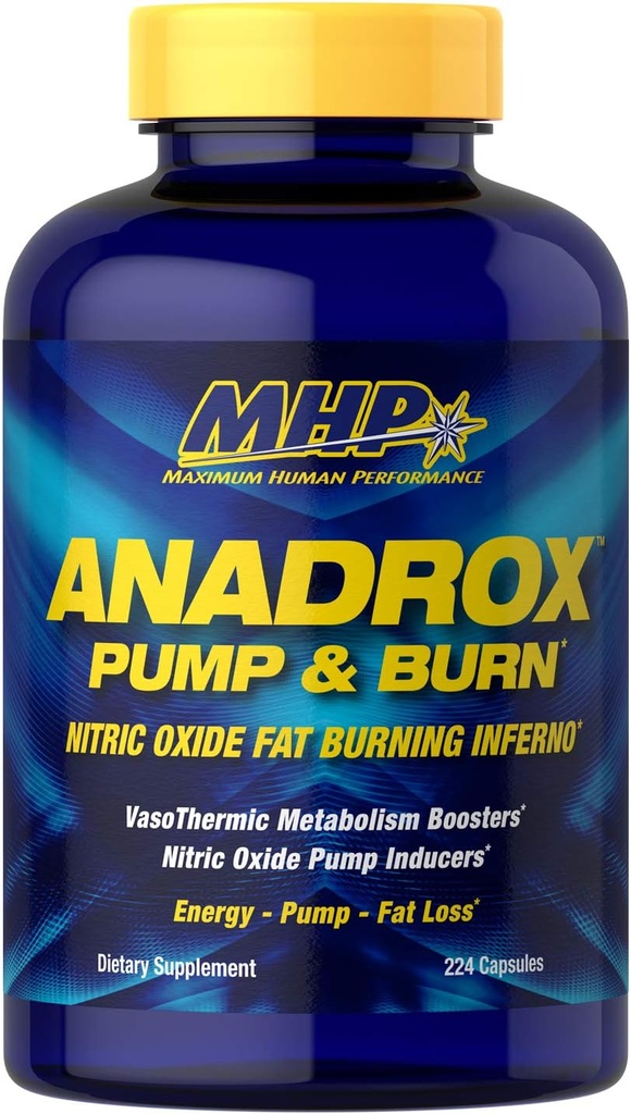 MHP Anadrox Pump & Burn, Nitric Oxide Fat Burning Inferno, 224 capsules