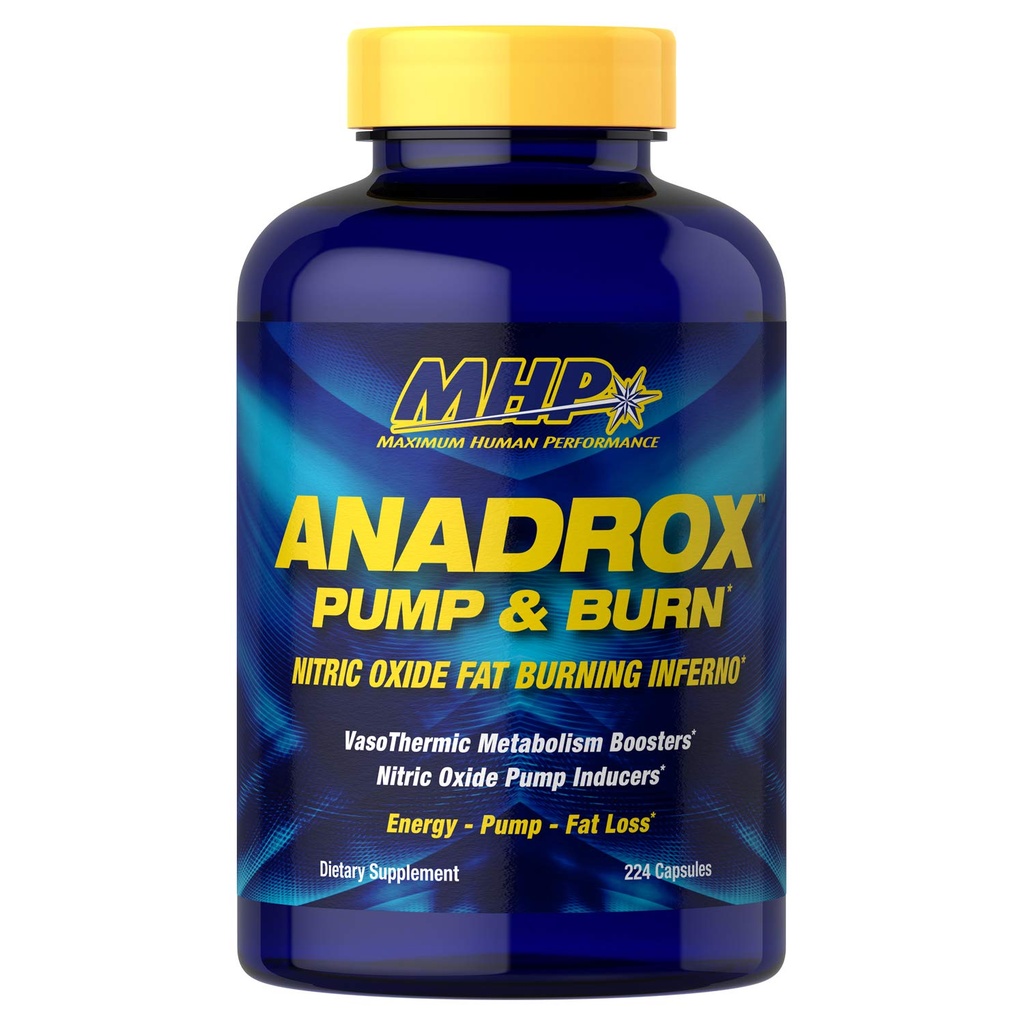 MHP Anadrox Pump & Burn, Nitric Oxide Fat Burning Inferno, 224 capsules