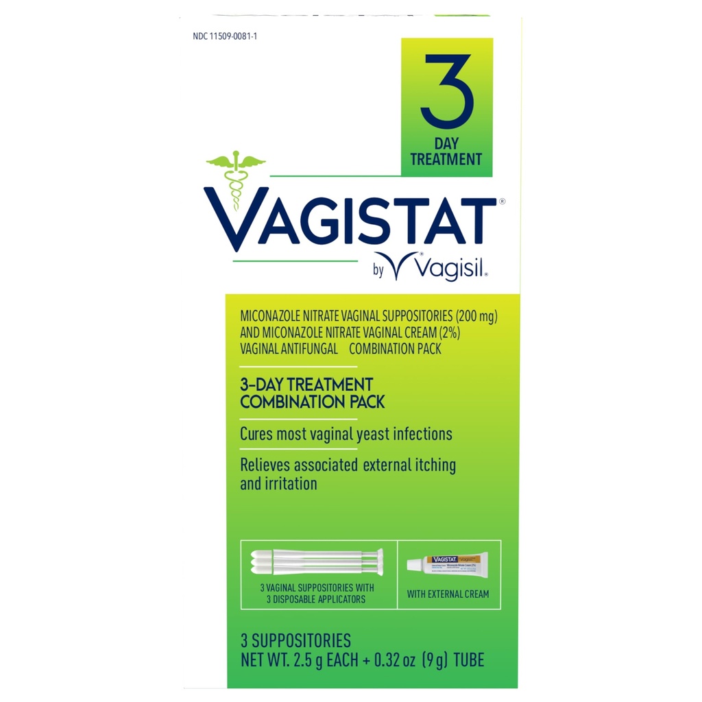 Κολπικό Vagisil Vagistat 3 Ημέρα Θεραπεία Μόλυνσης Μαγιάς για τις γυναίκες, Ανακουφίζει την εξωτερική φαγούρα και Ερεθισμός - 2% Εξωτερική Κρέμα Νιτρικού Μικοναζόλης, 3 Disposable Υποθετικά & Εφαρμογείς (Pack of 1)