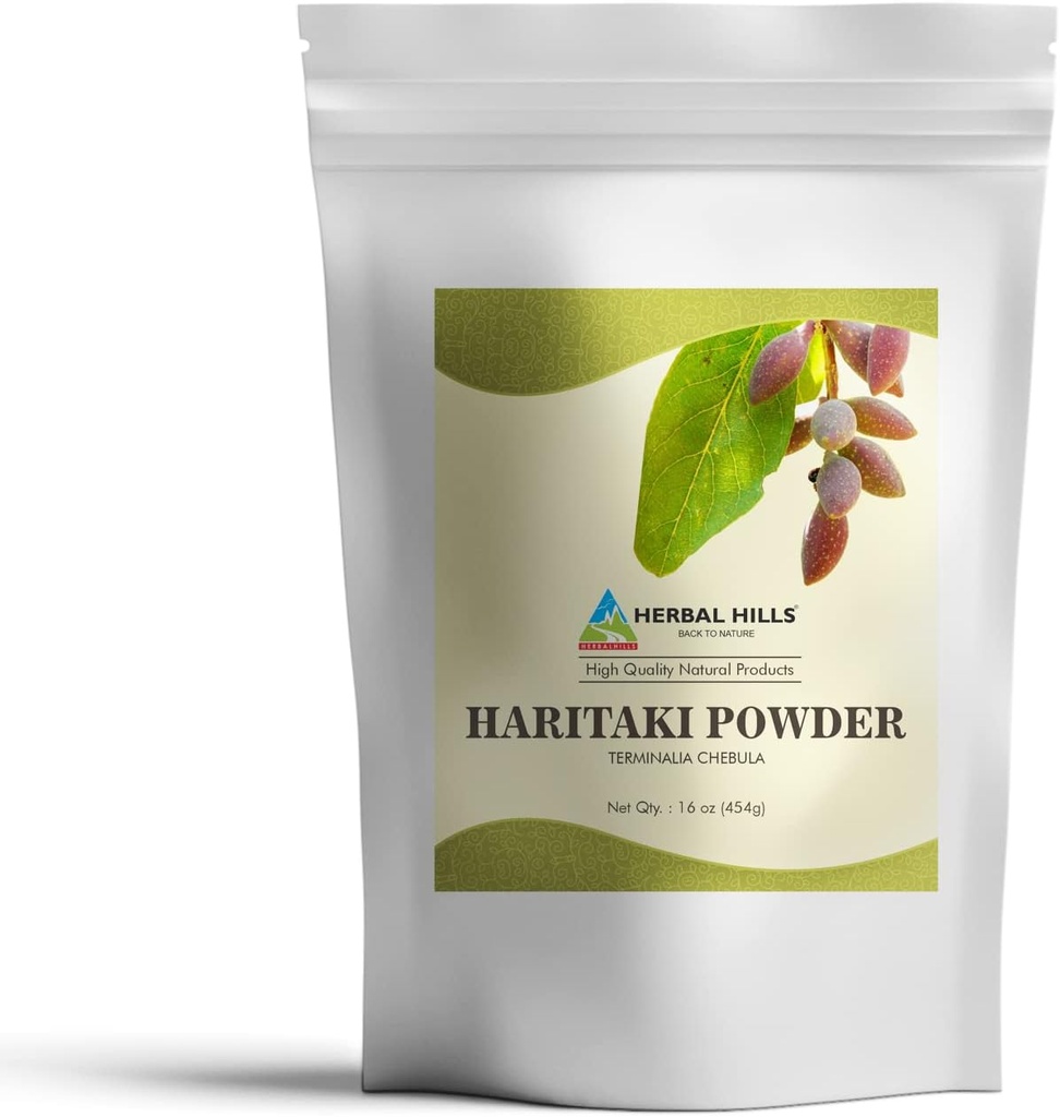HERBAL HILLS Haritaki Powder Terminalia Chebula Inknut Harde 1 λίρα / 16 Oz Pack of 1