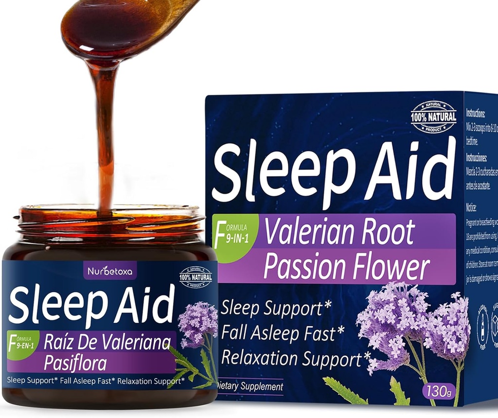 Syrup Root Sleep Aid Valerian, Flower πάθους, Hibiscus, Χαμομήλι, φύλλα soursop για καλύτερο ύπνο, Nature Herbal Extract Liquid for Sleep Support, Reduce Tension, Relaxing. 130g