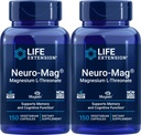Επέκταση ζωής Neuro-Mag 150 κάψουλες χορτοφαγικής (πακέτο του 2), Μαγνήσιο L-Θρεονικό, συμπλήρωμα μαγνησίου