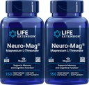 Επέκταση ζωής Neuro-Mag 150 κάψουλες χορτοφαγικής (πακέτο του 2), Μαγνήσιο L-Θρεονικό, συμπλήρωμα μαγνησίου