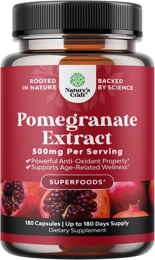 Advanced Antioxidant Superfood Ρόδι συμπλήρωμα - Φυσικό εκχύλισμα Ρόδι Πολυφαινόλες συμπλήρωμα για την υγεία της καρδιάς και κοινή υποστήριξη - Reds Superfood Κάψουλες σκόνης για άνδρες και γυναίκες 180ct