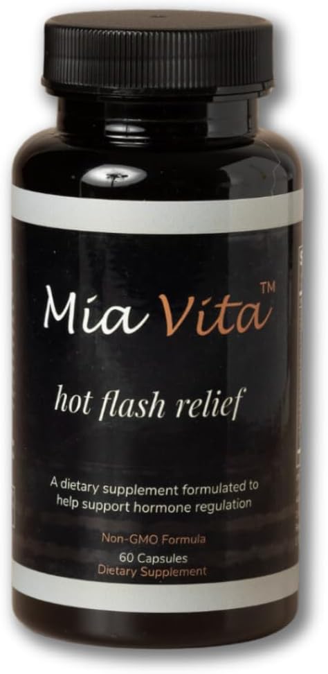 FEMMEPHARMA Mia Vita Hot Flash Συμπληρώματα για Εμμηνόπαυση Μη ΓΤΟ Φυσικές ορμονές Κανονισμός για Νυχτερινές Ιδρώσεις Μαύρο Cohosh & Dong Quai 60 Κάψουλες (30 Ημέρα προσφοράς)