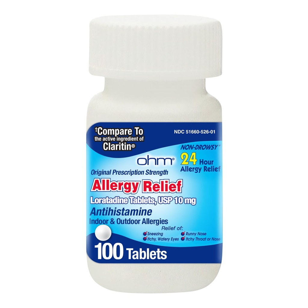 Alergy Pills - Αλλεργία Loratadine 24 ώρες Μη Νυσταγμός Ανακούφιση για Εποχικές Αλλεργίες, Φτάρνισμα - Loratadine 10 mg Αντιισταμινικό για Αποτελεσματική Μη Νυσταγμό 24 ώρες Ανάγλυφη Σύμπτωμα - 100 μέτρα