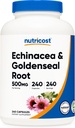 Nutricost Echinacea & Goldenseal Root, 500mg, 240 Κάψουλες - Χορτοφαγικά Caps, Μη ΓΤΟ, Χωρίς Γλουτένη